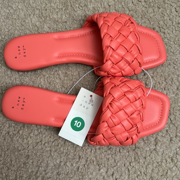 A New Day Carissa Woven Slide Sandals Size 10 Color Pink - Picture 4 of 9